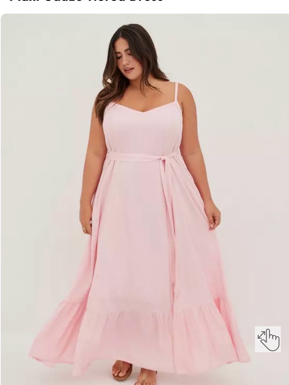 Torrid Maxi Gauze Tiered Dress Blossom Pink SIze 0/1 (12/14) Lined W/O Belt